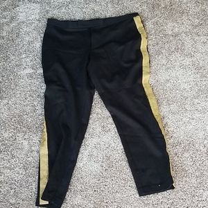 RALPH LAUREN Black Trouser w Gold Stripe sz XL